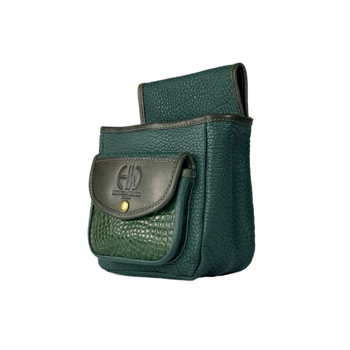 green cartridge pouch on white background