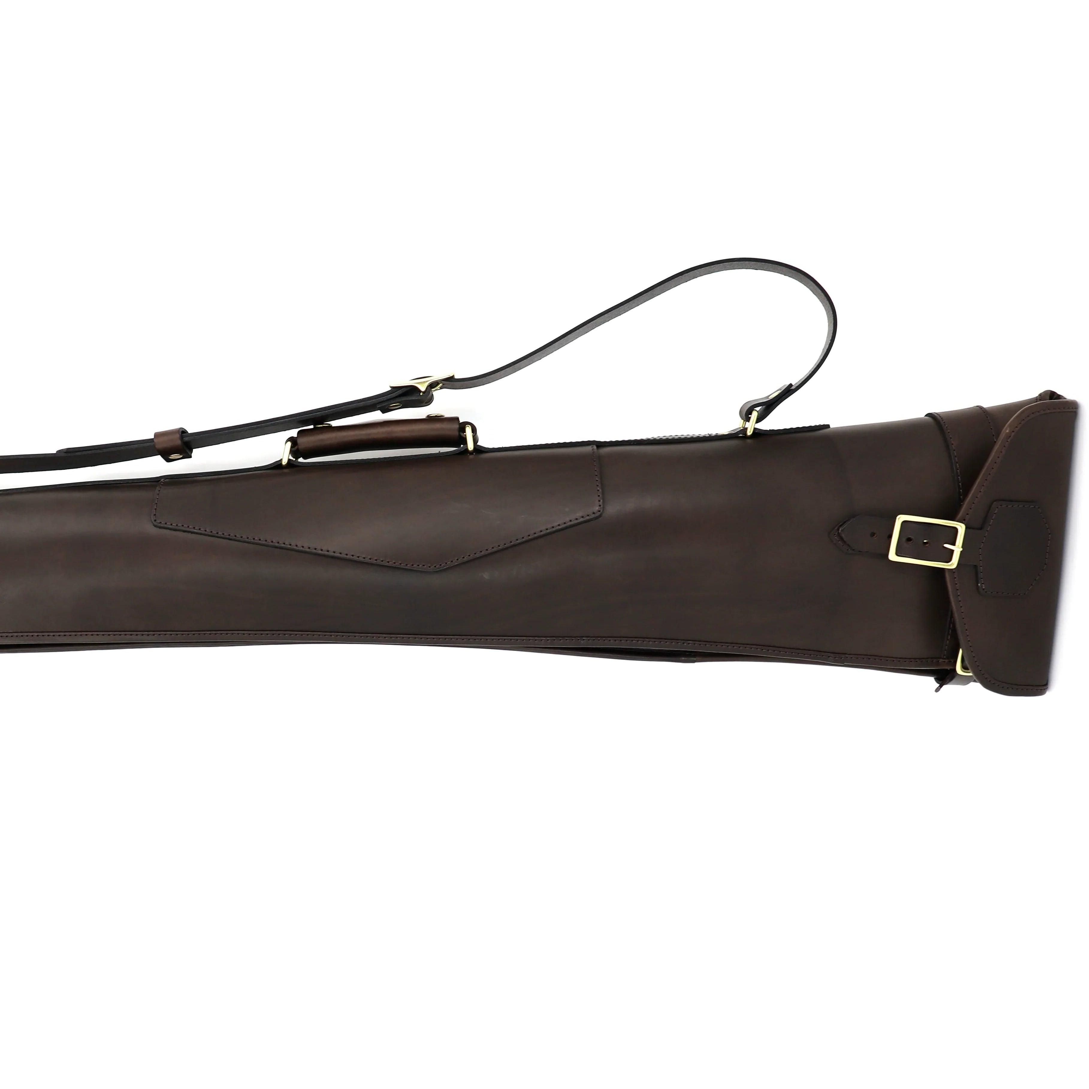 chocolate brown vegetable-tanned leather gunslip