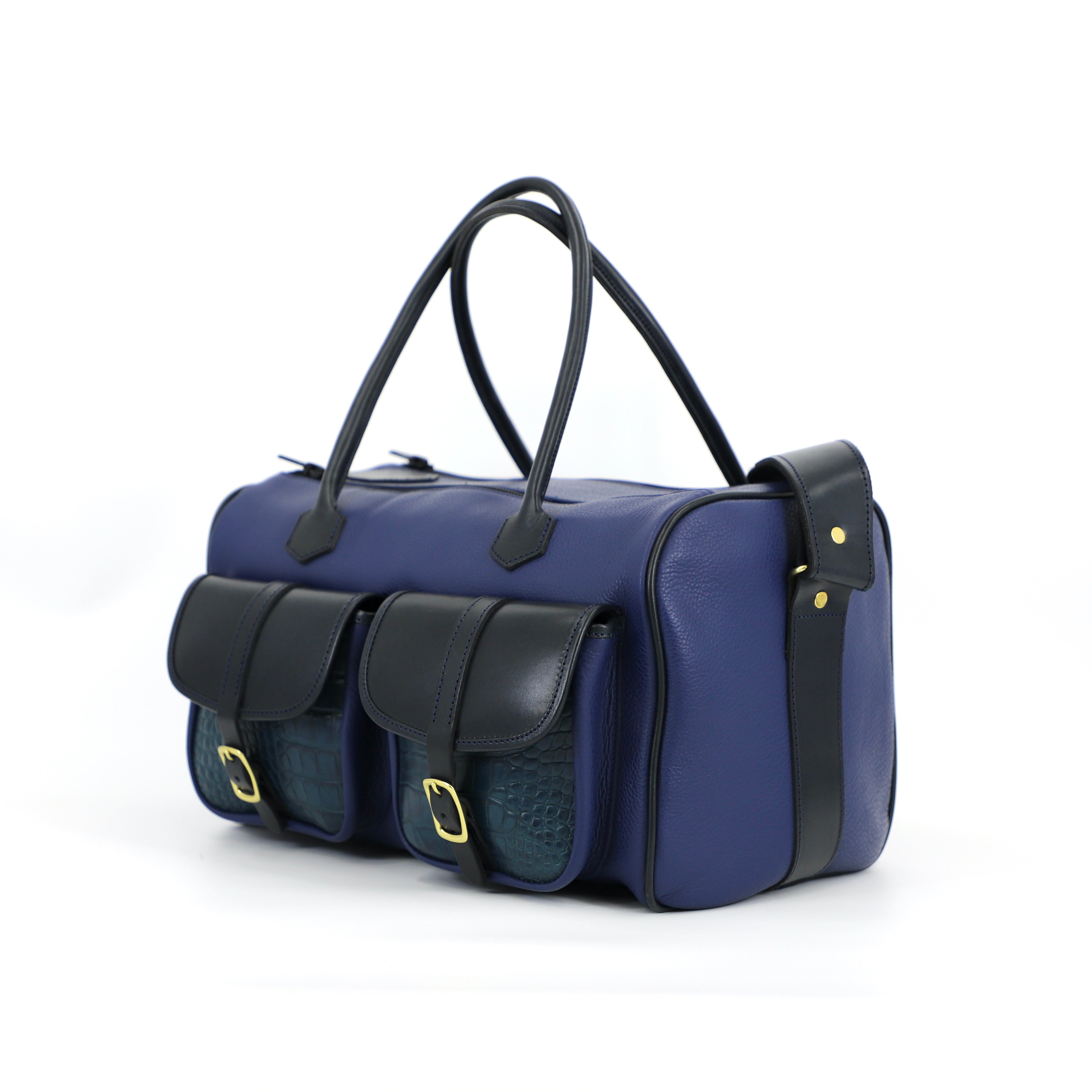 Erin-Sapphire - Leather Range Bag flat side view