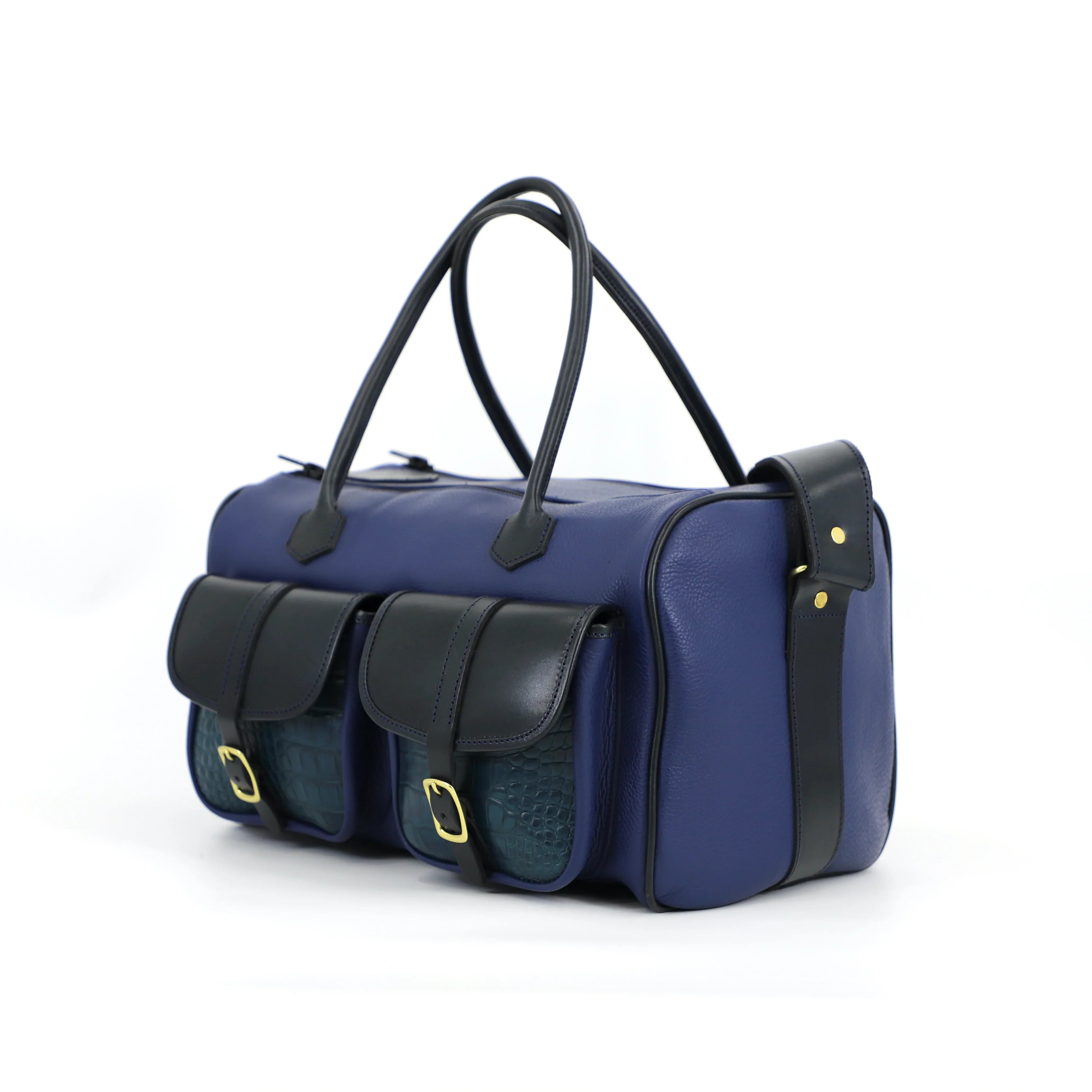 Erin-Sapphire - Leather Range Bag flat side view