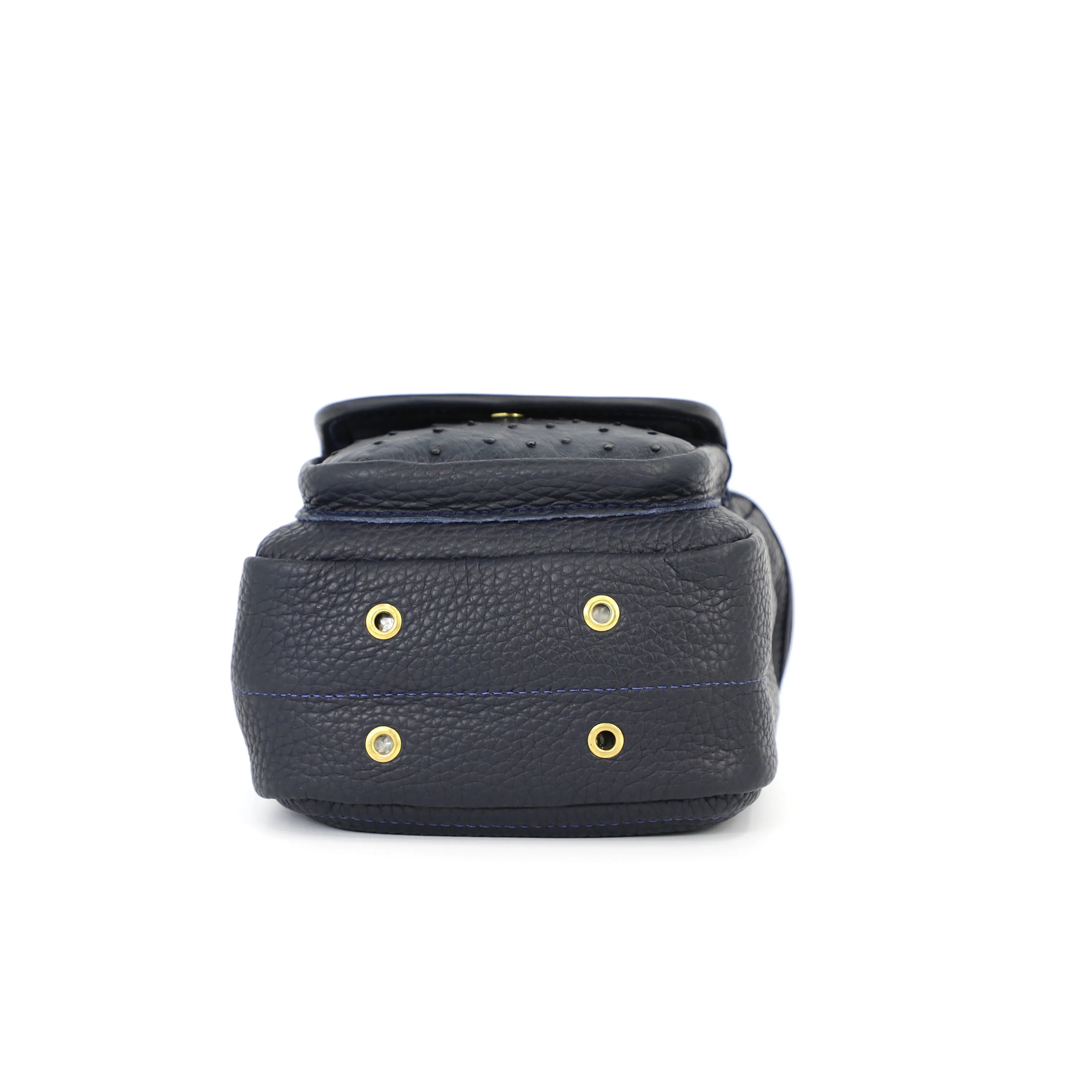Hella Blue Ostrich Pouch - Stylish Cartridge Carrier bottom view
