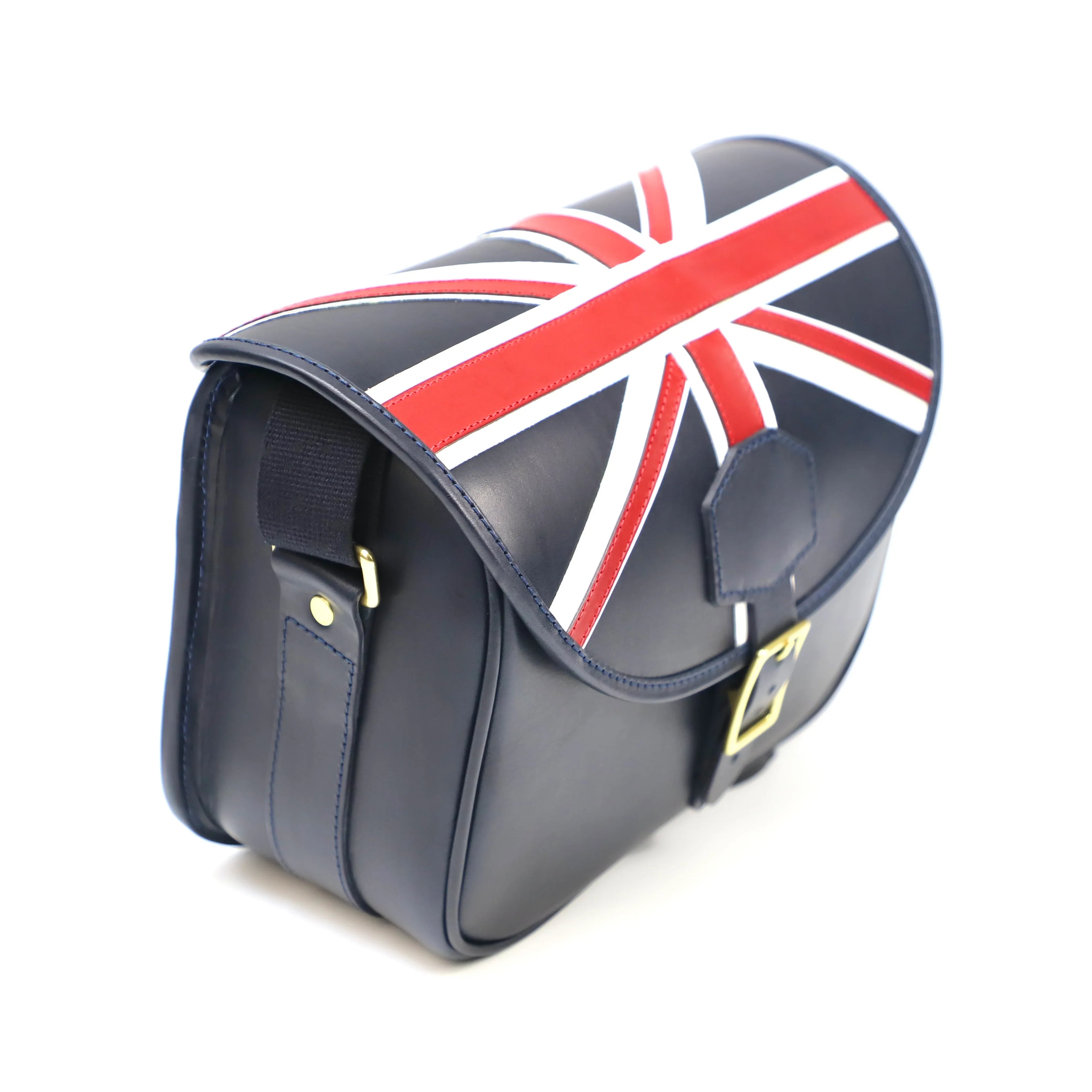 British Made Freya Liza - Shooting Cartridge Bag side view with union jack on flap