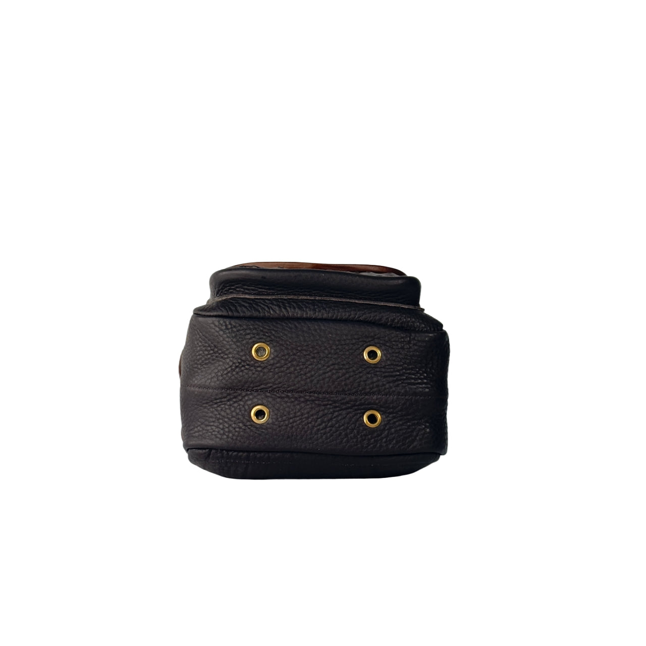 HELLA LEATHER CARTRIDGE POUCH CHOCOLATE BROWN AND OSTRICH