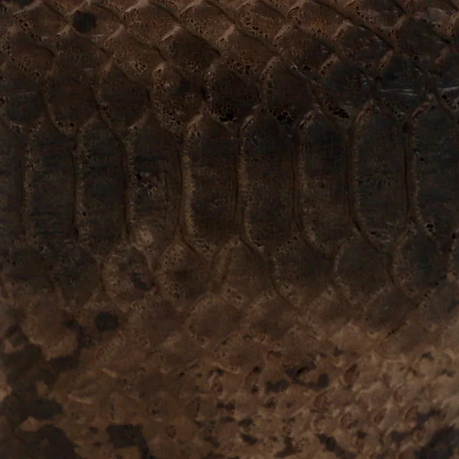 close up of the moc-snake skin material