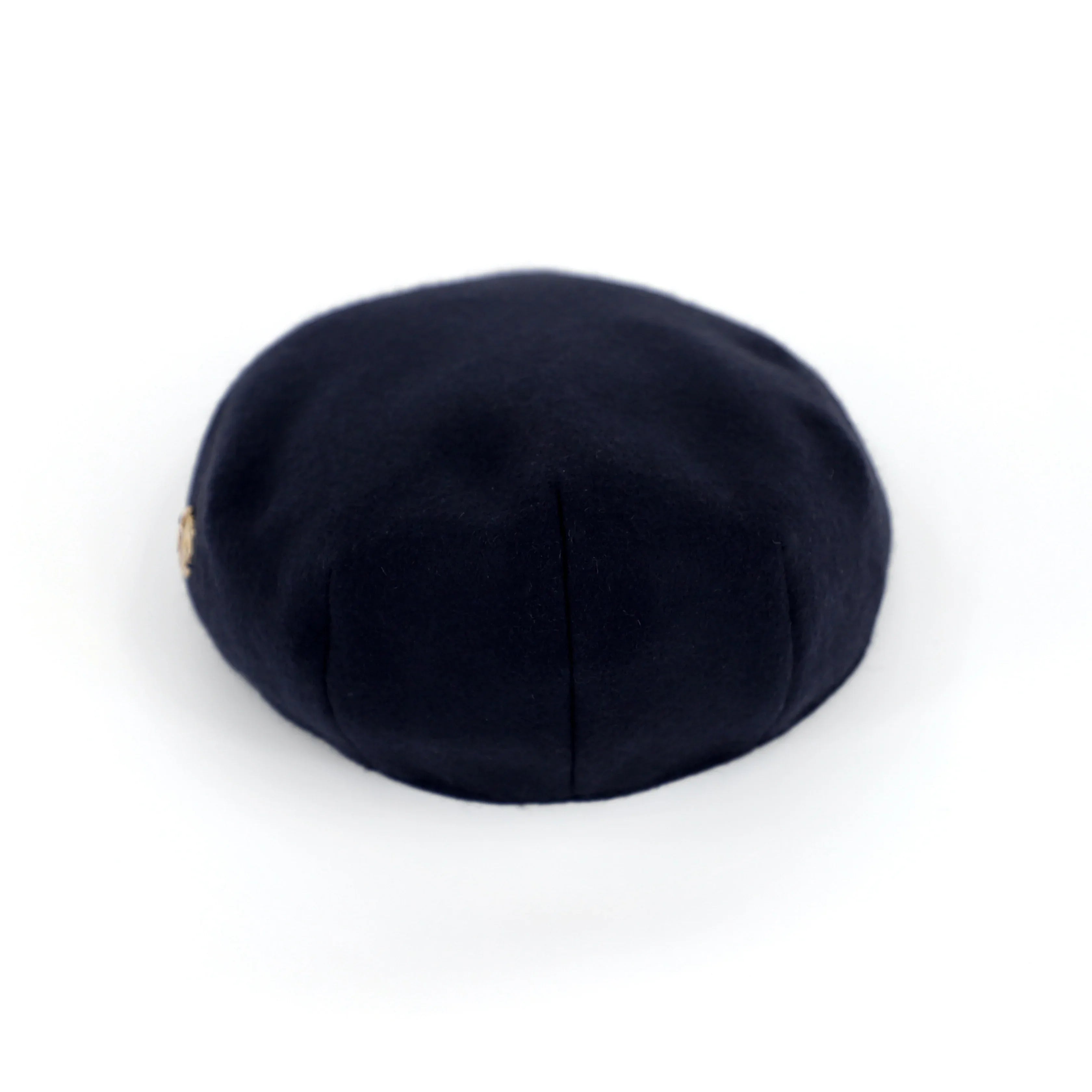 classic navy flat cap rear view