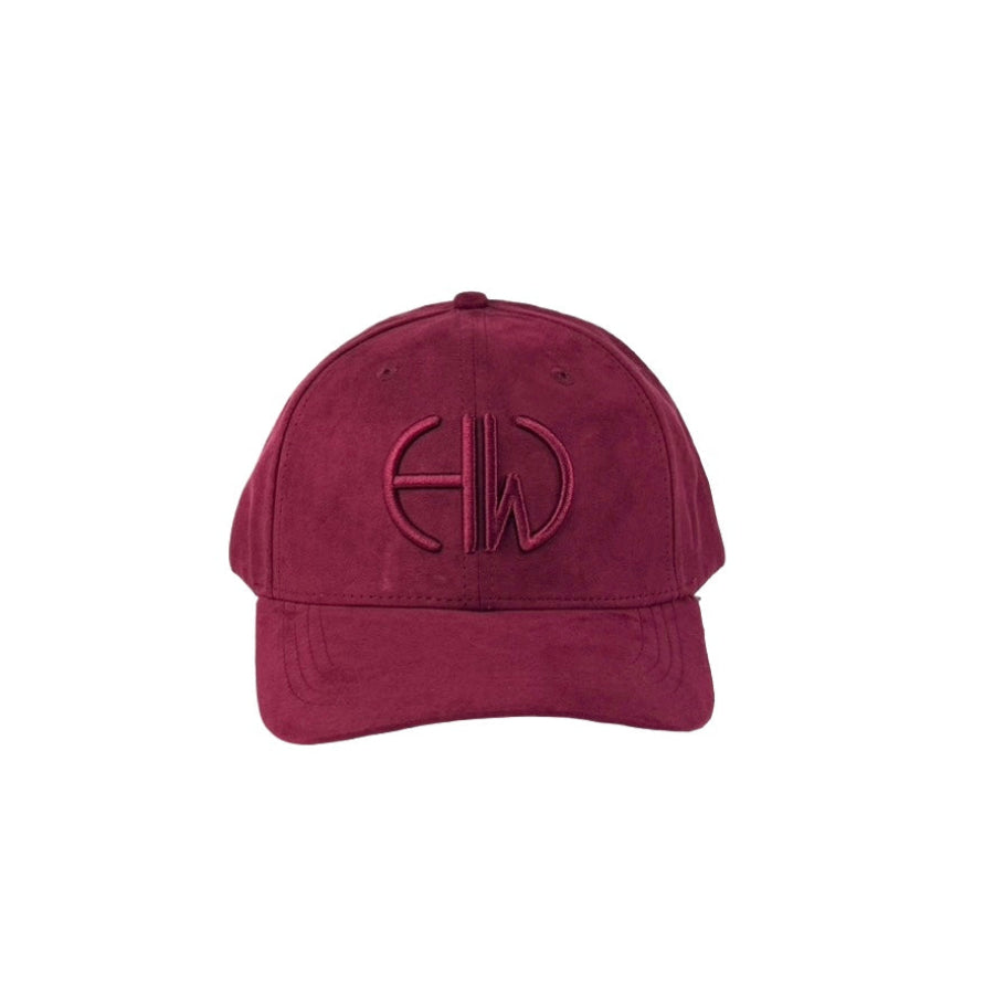 Burgundy cap with a Howes and Wayko logo on a white background