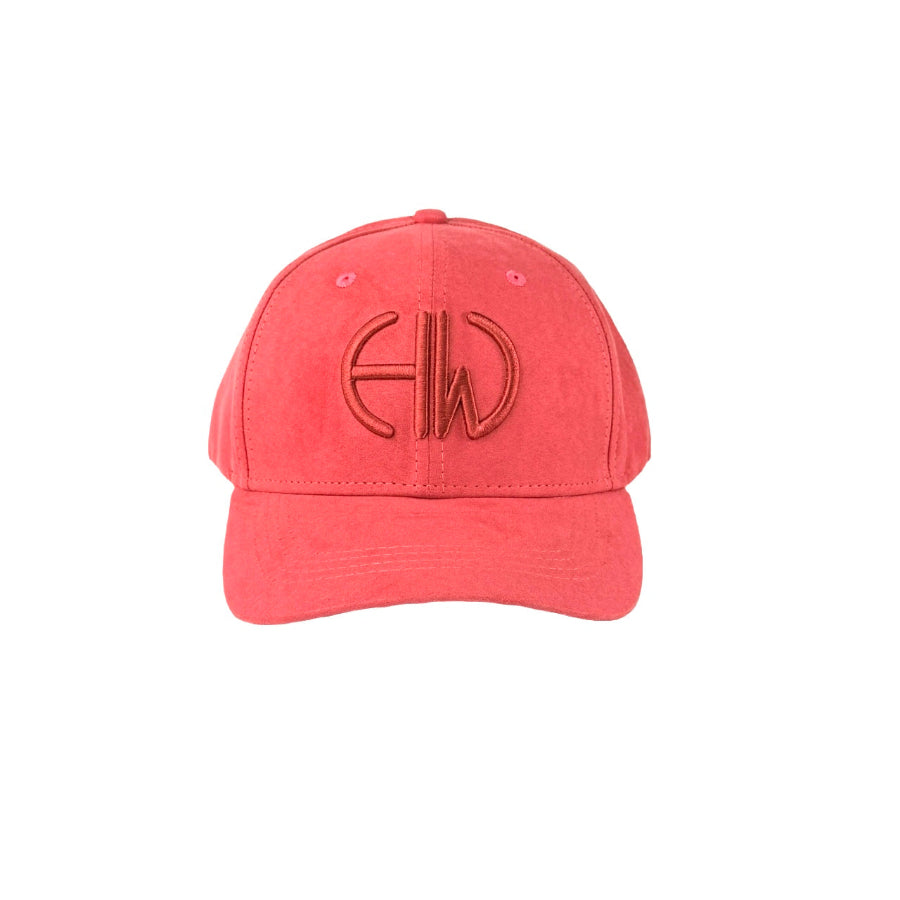 Salmon pink cap with a Howes and Wayko logo on a white background