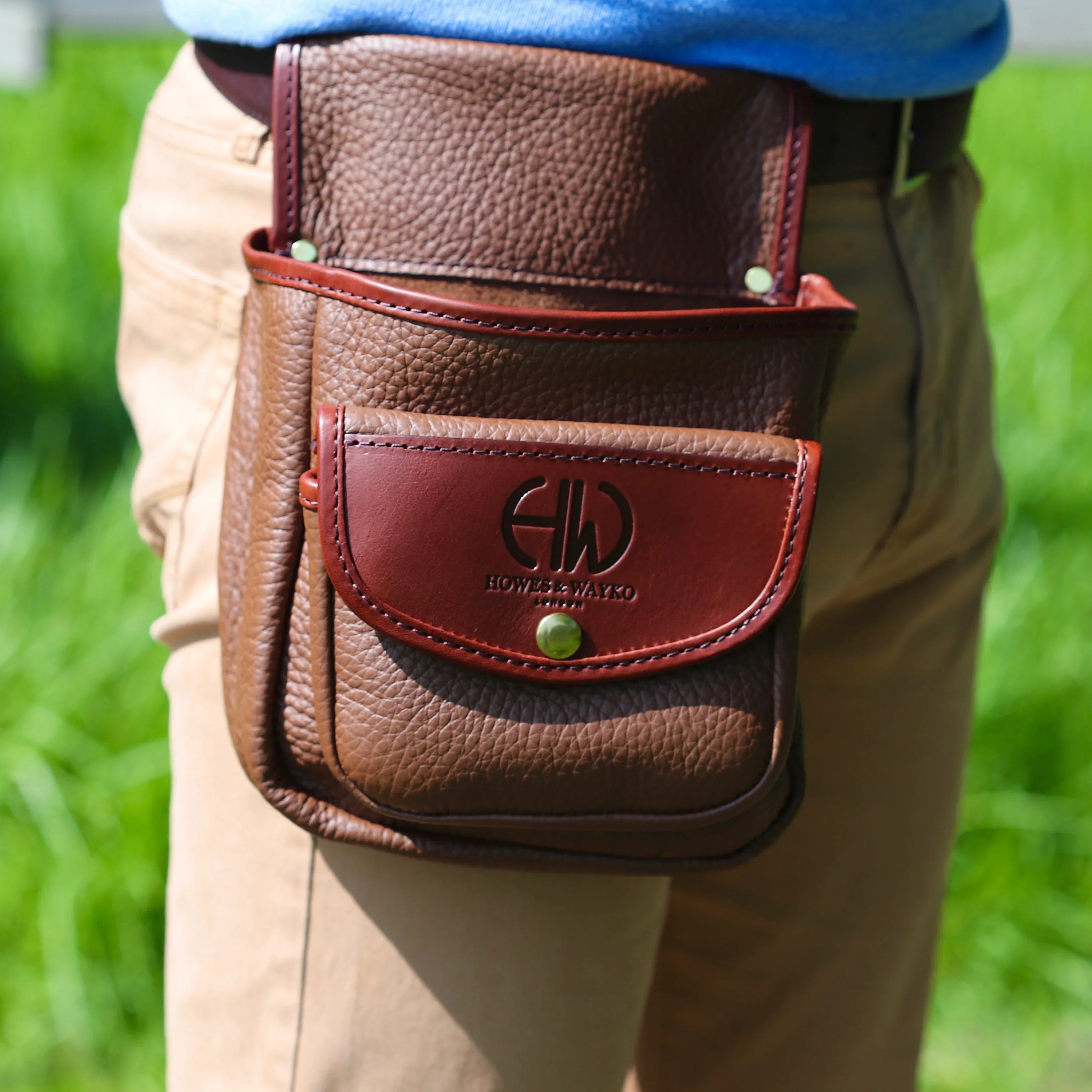 Hella Abigayle Shotgun Cartridge Pouch, Shooting Accessories demonstrated on a persons hip