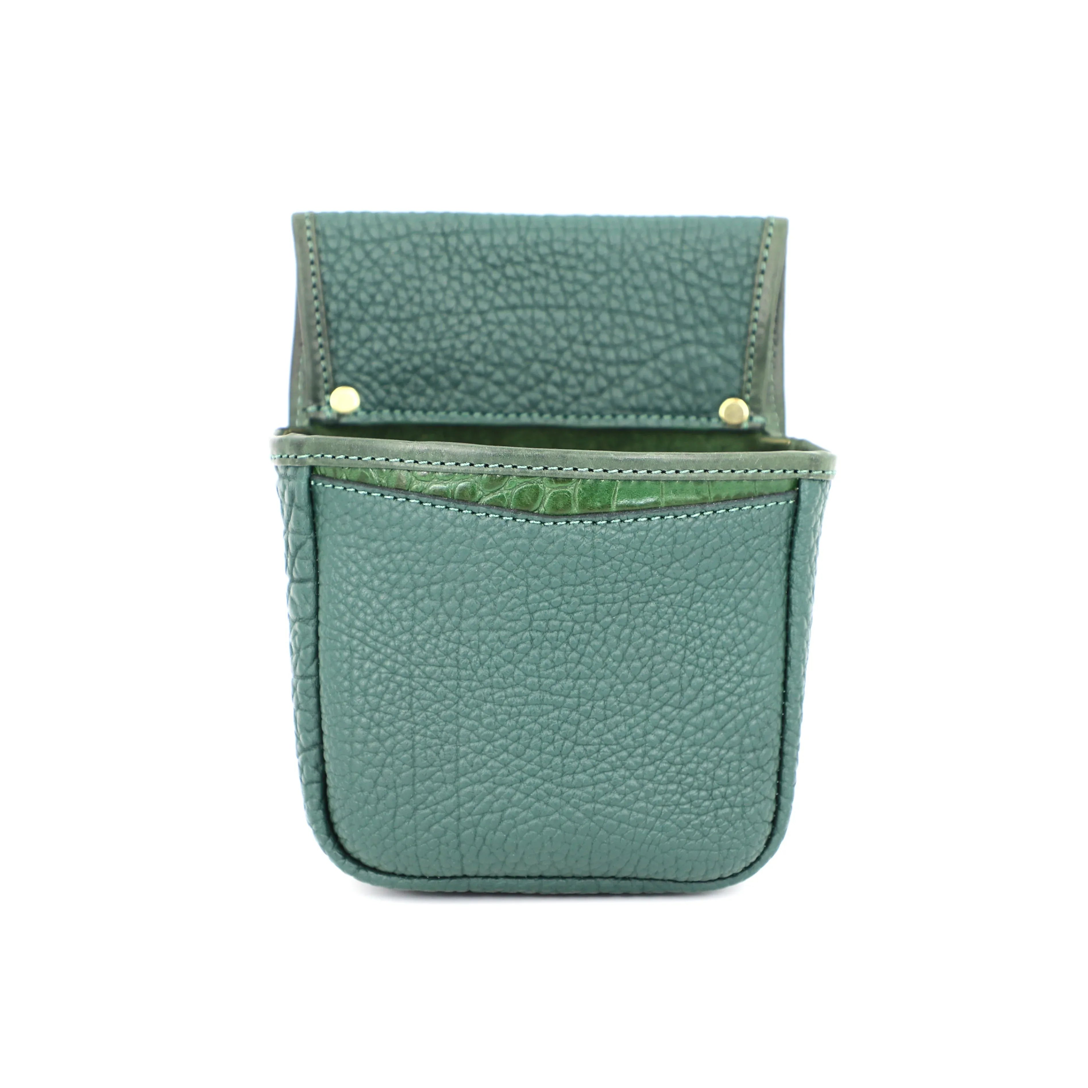 Enyo-Verde/Mock Croc Strip - Shotgun Cartridge Pouch main image front view mock croc strip showcased clearly