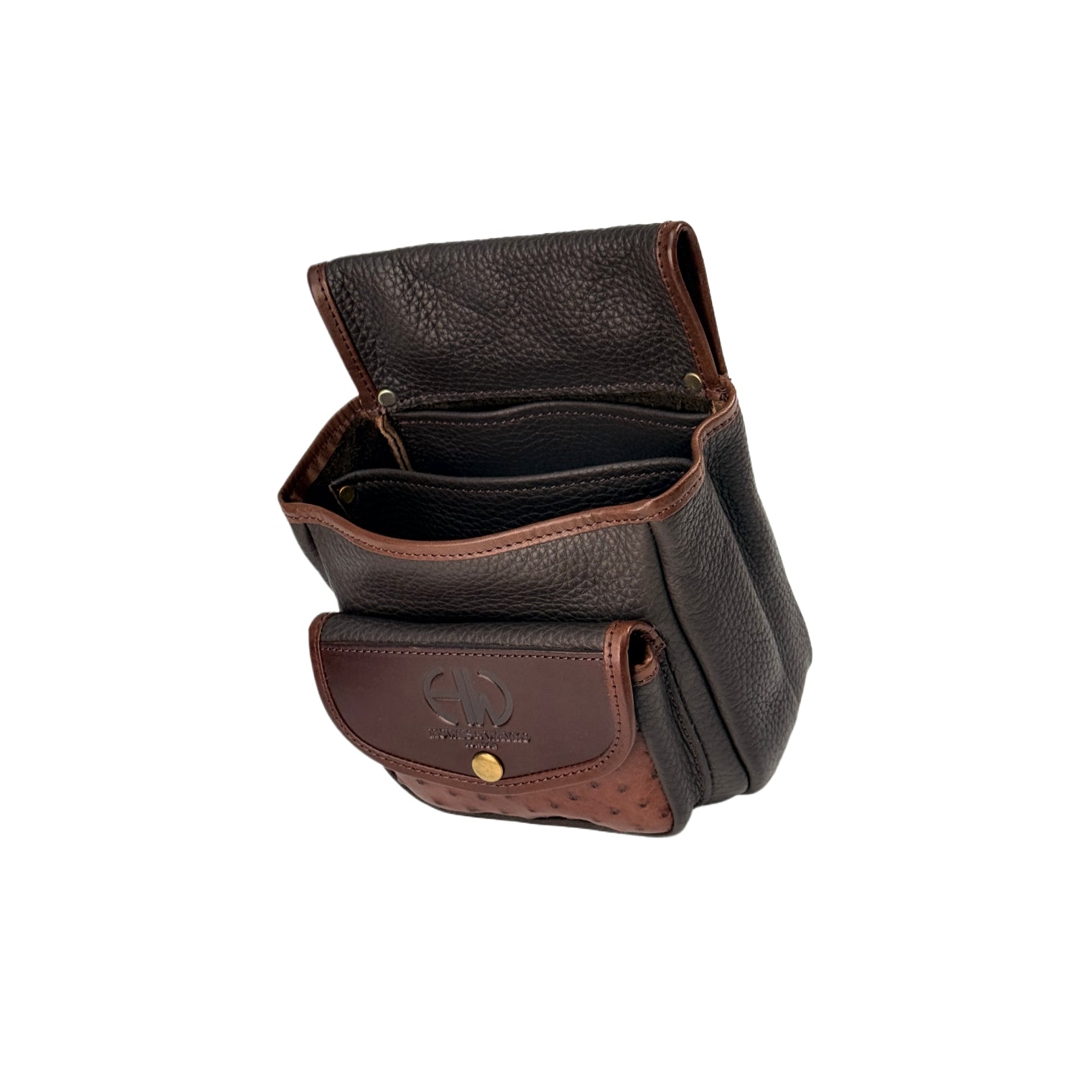 HELLA LEATHER AND OSTRICH CARTRIDGE POUCH