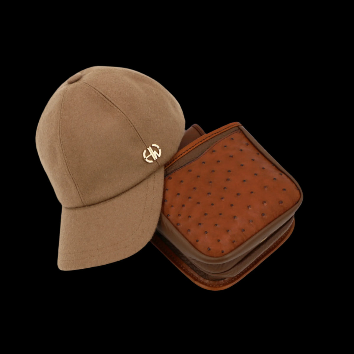 ENYO TAN & GAIA TAN WOOL COMBO baseball cap and cartridge pouch