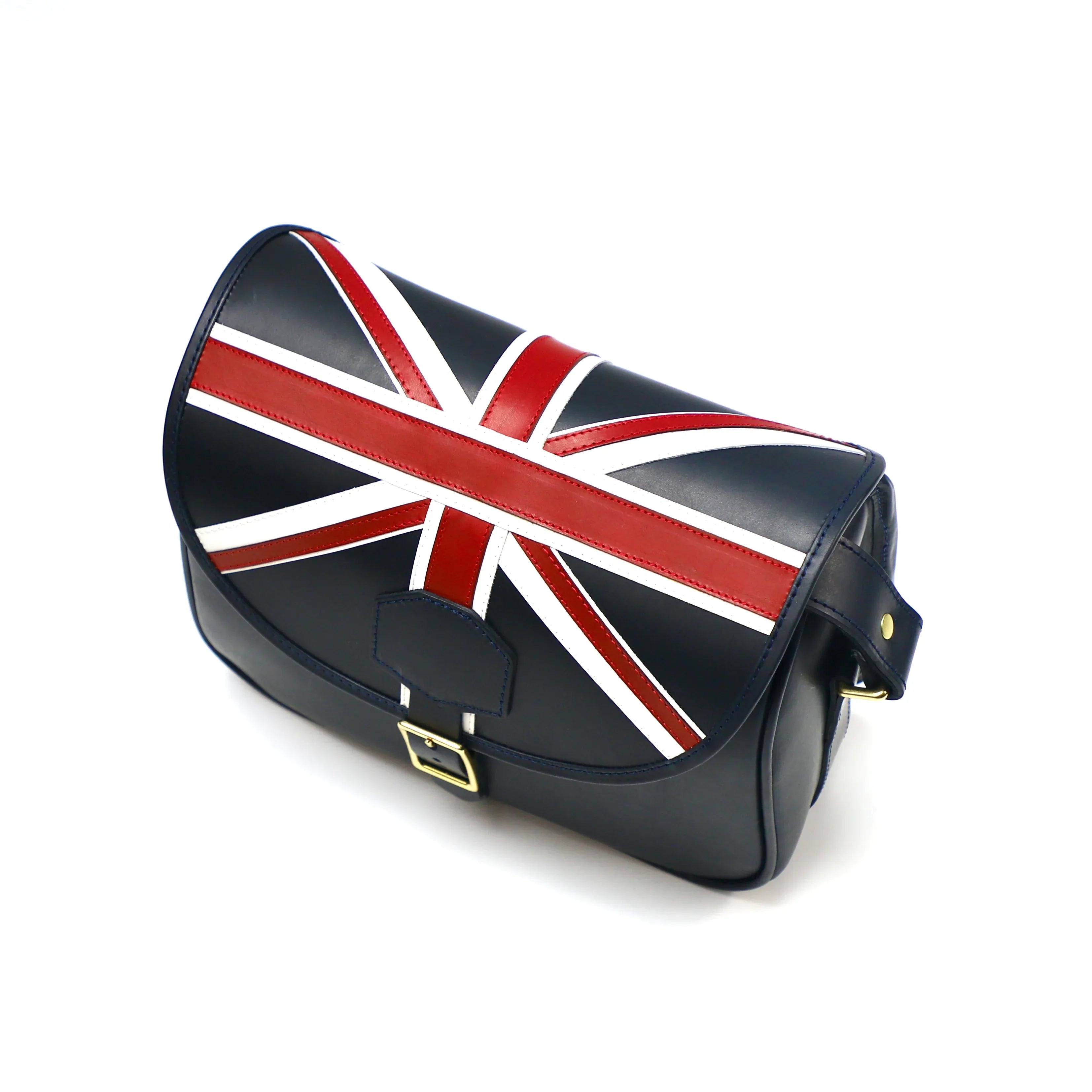 British Made Freya Liza - Shooting Cartridge Bag top view properly showcasing the union jack on the flap