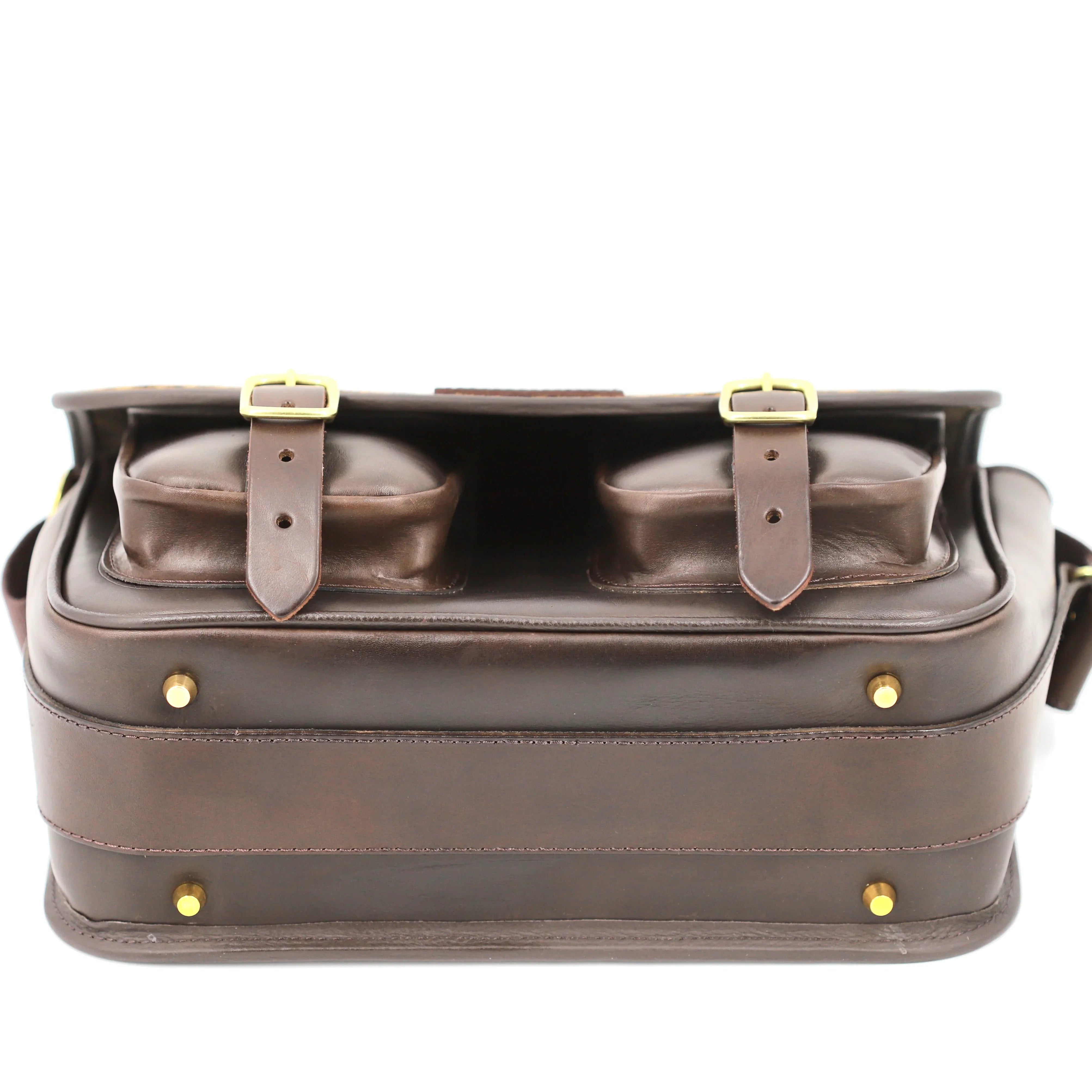 British Made Hera Abba Brown Cheetah - Shooting Cartridge Bag bottom view