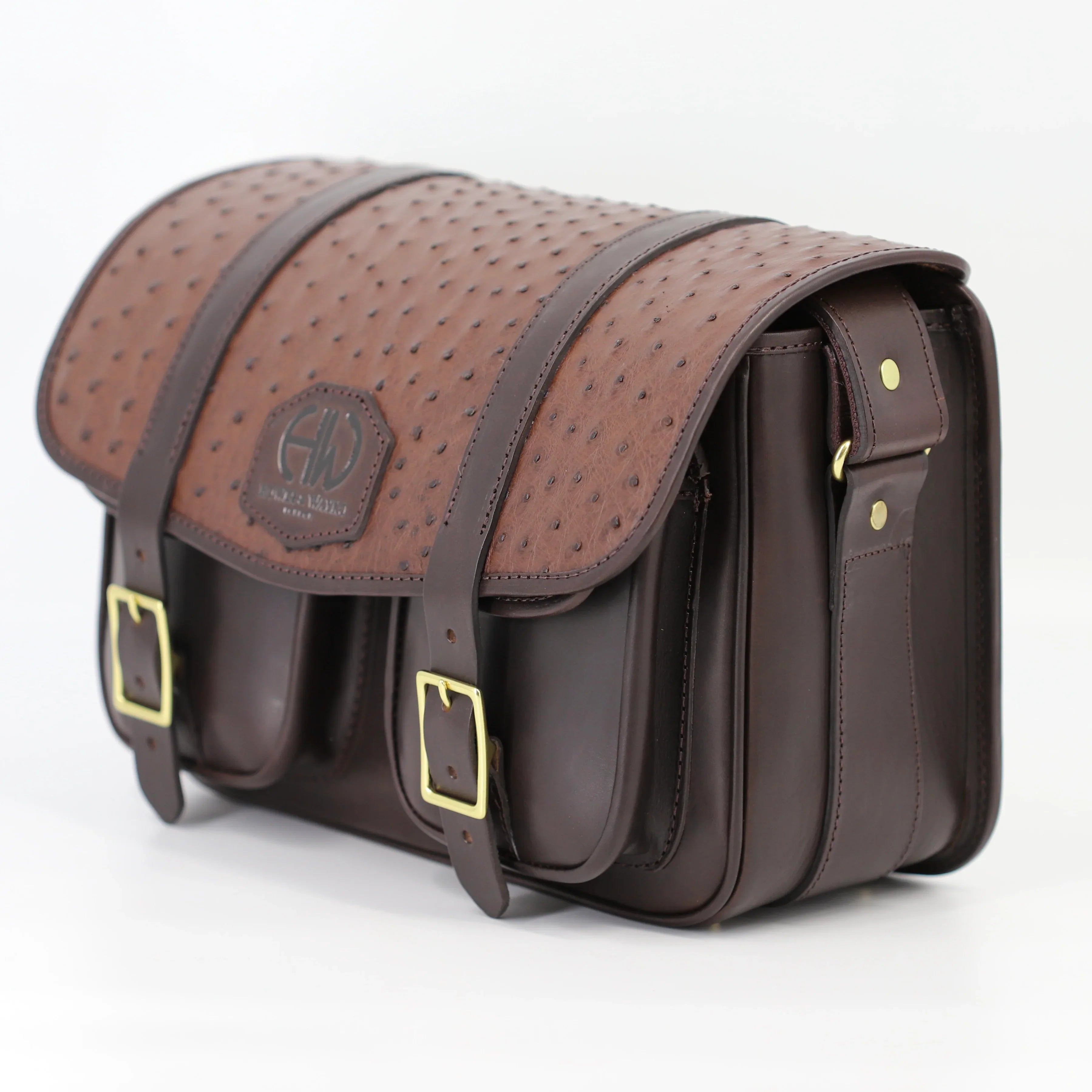 Hera-Madison Brown Ostrich - Shooting Cartridge Bag other side view