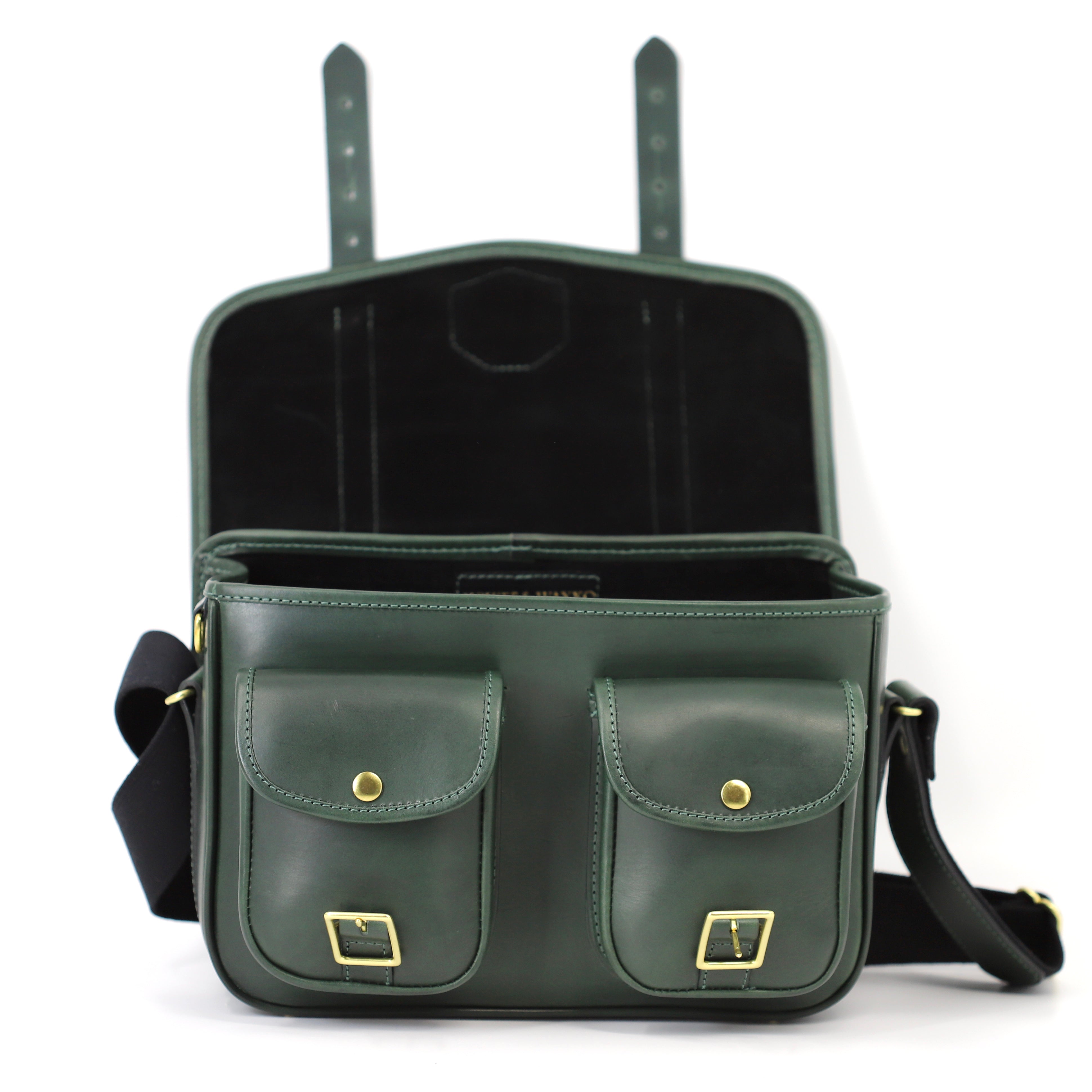 Hera - Green/Camouflage Cartridge Bag front view open flap