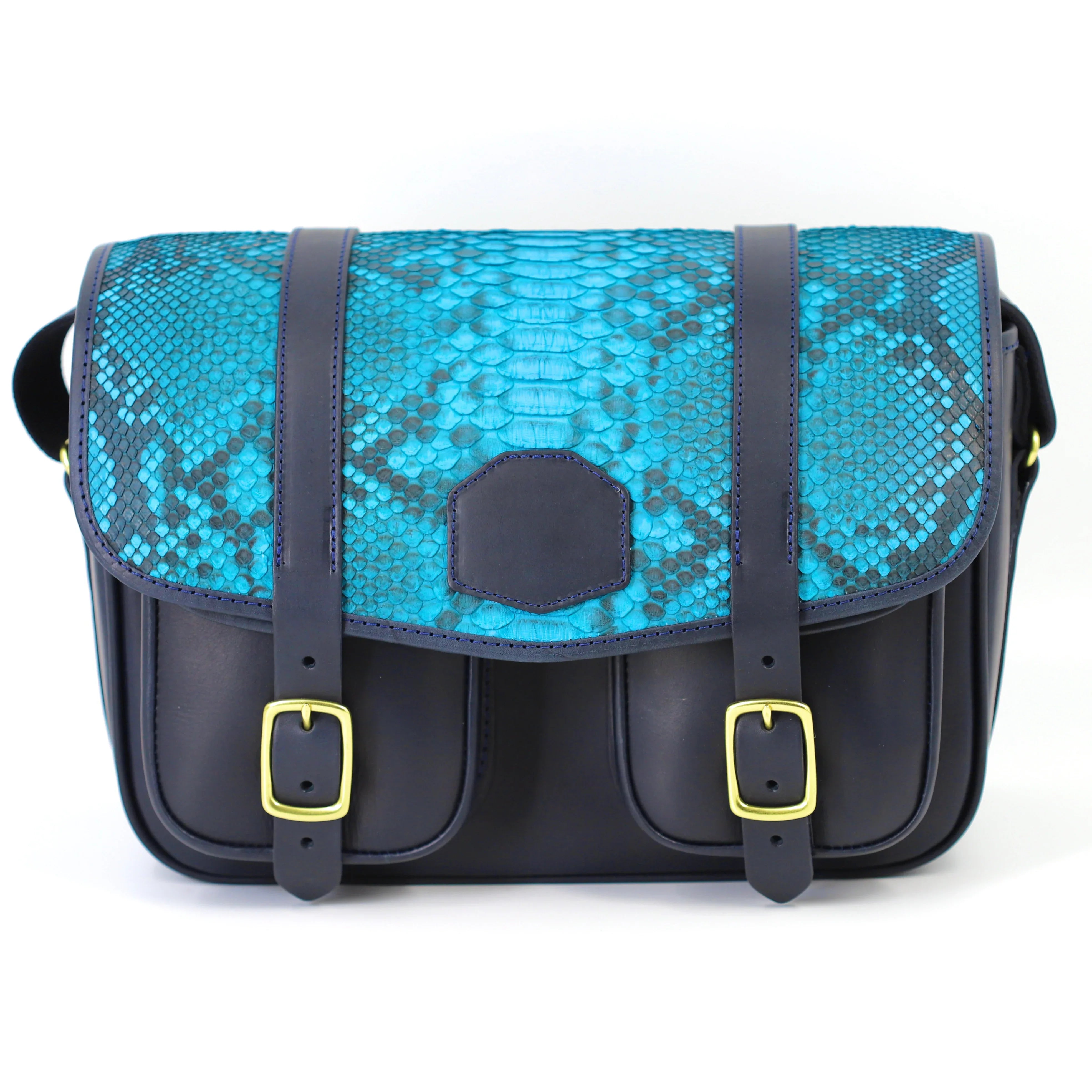 HERA NAVY WITH BLUE SNAKE CARTRIDGE BAG FRONT VIEW