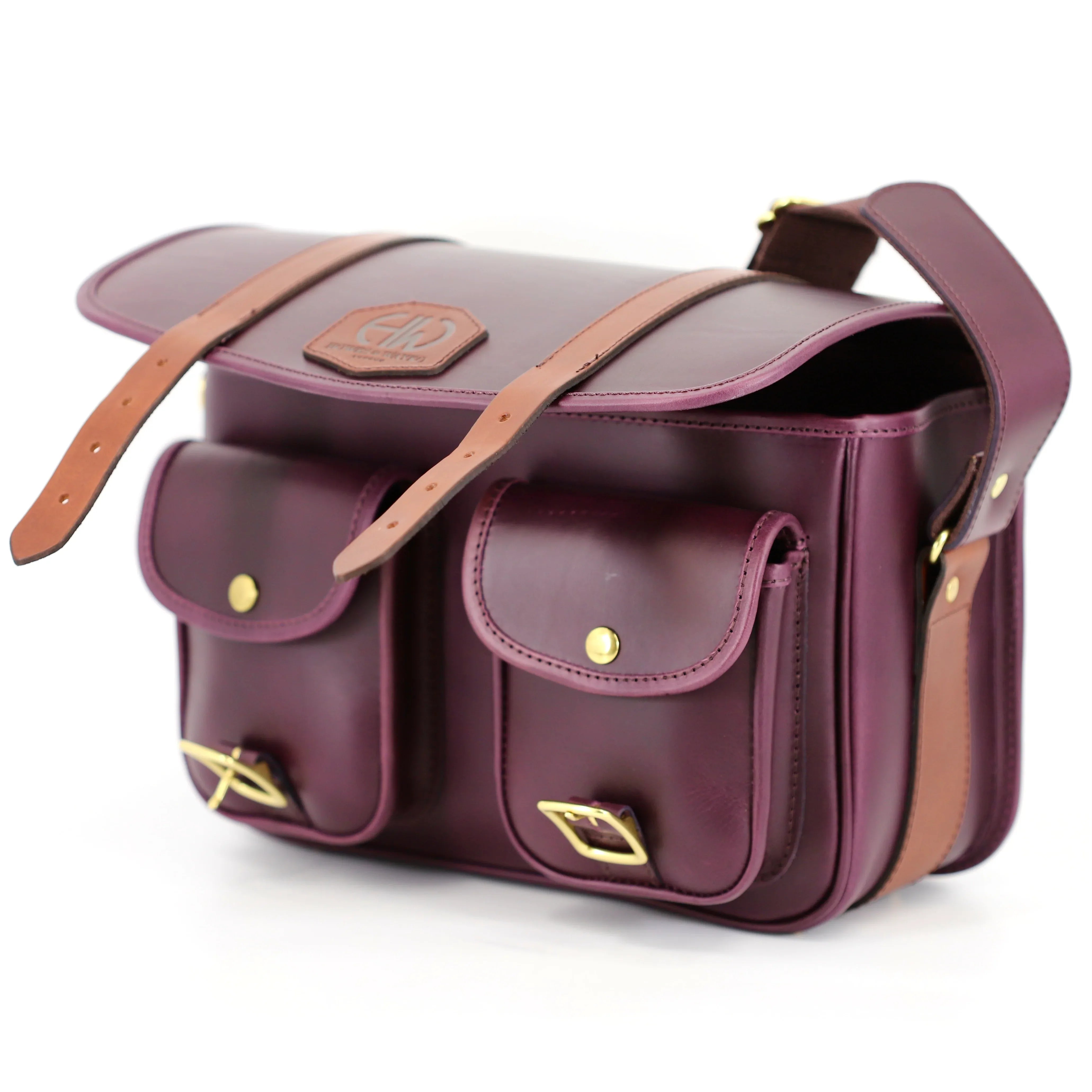 British Made Hera Lizzi Papaya Shooting Cartridge Bag side view