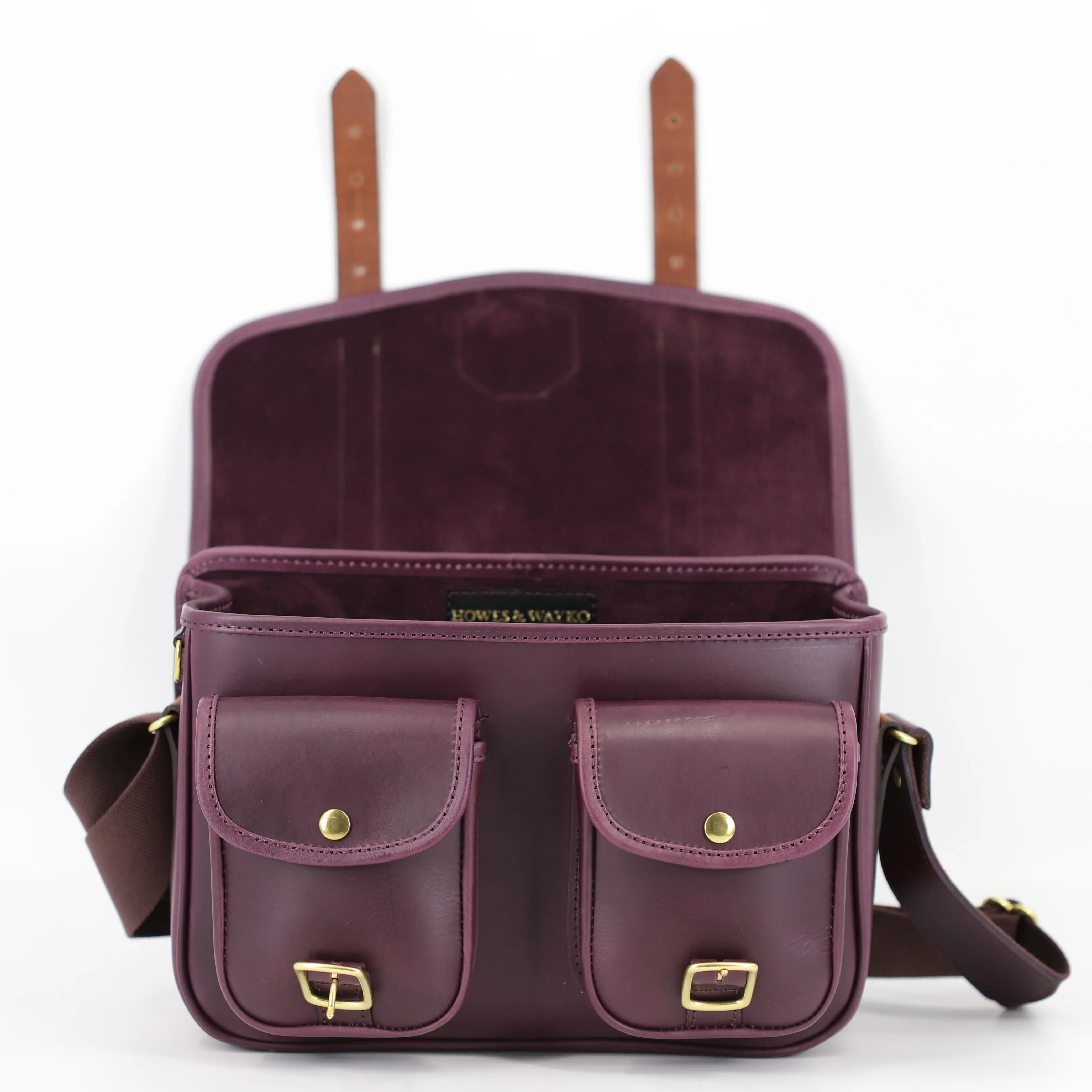 British Made Hera Lizzi Papaya Shooting Cartridge Bag front view open