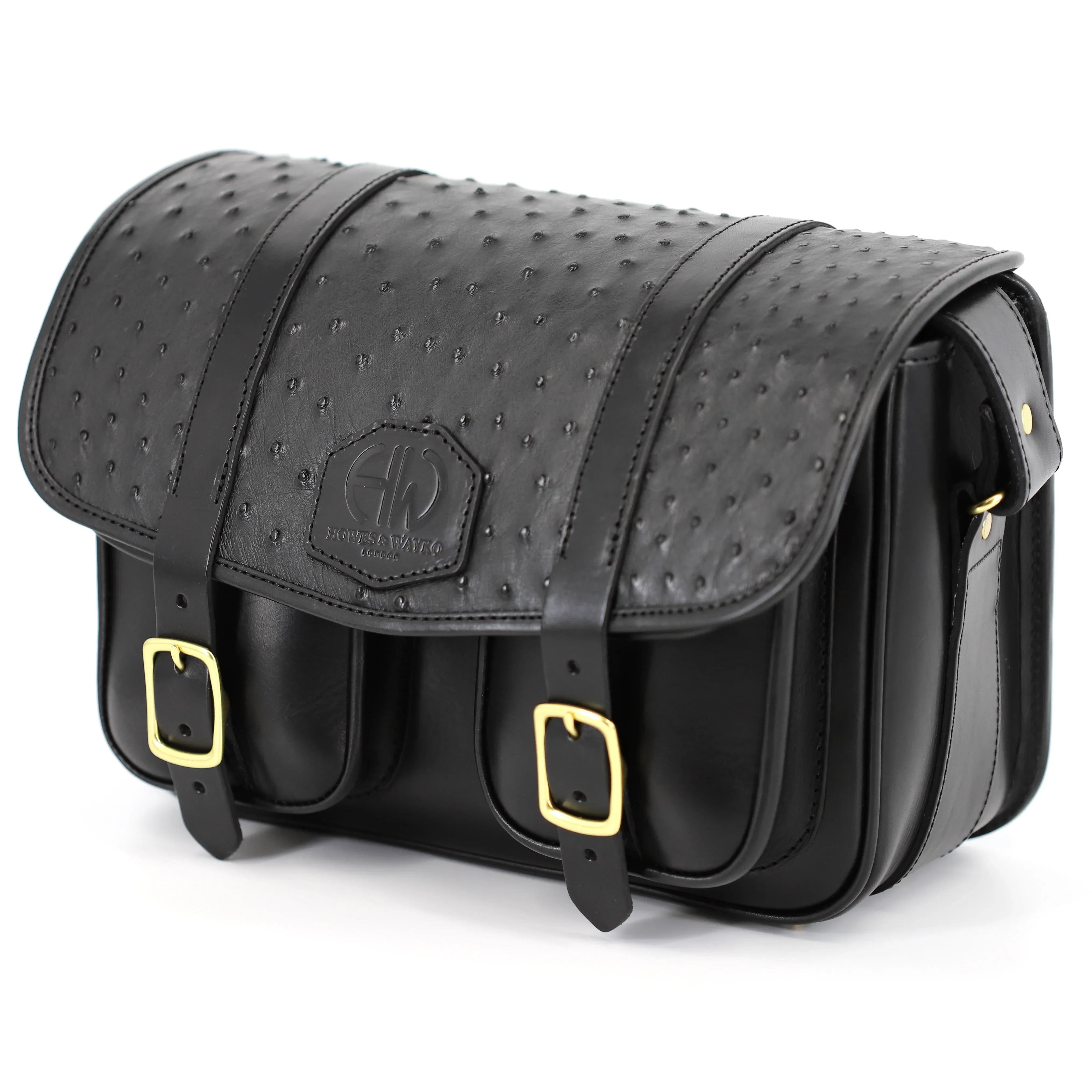 British Made Hera Blue & Ostrich - Shooting Cartridge Bag other side view