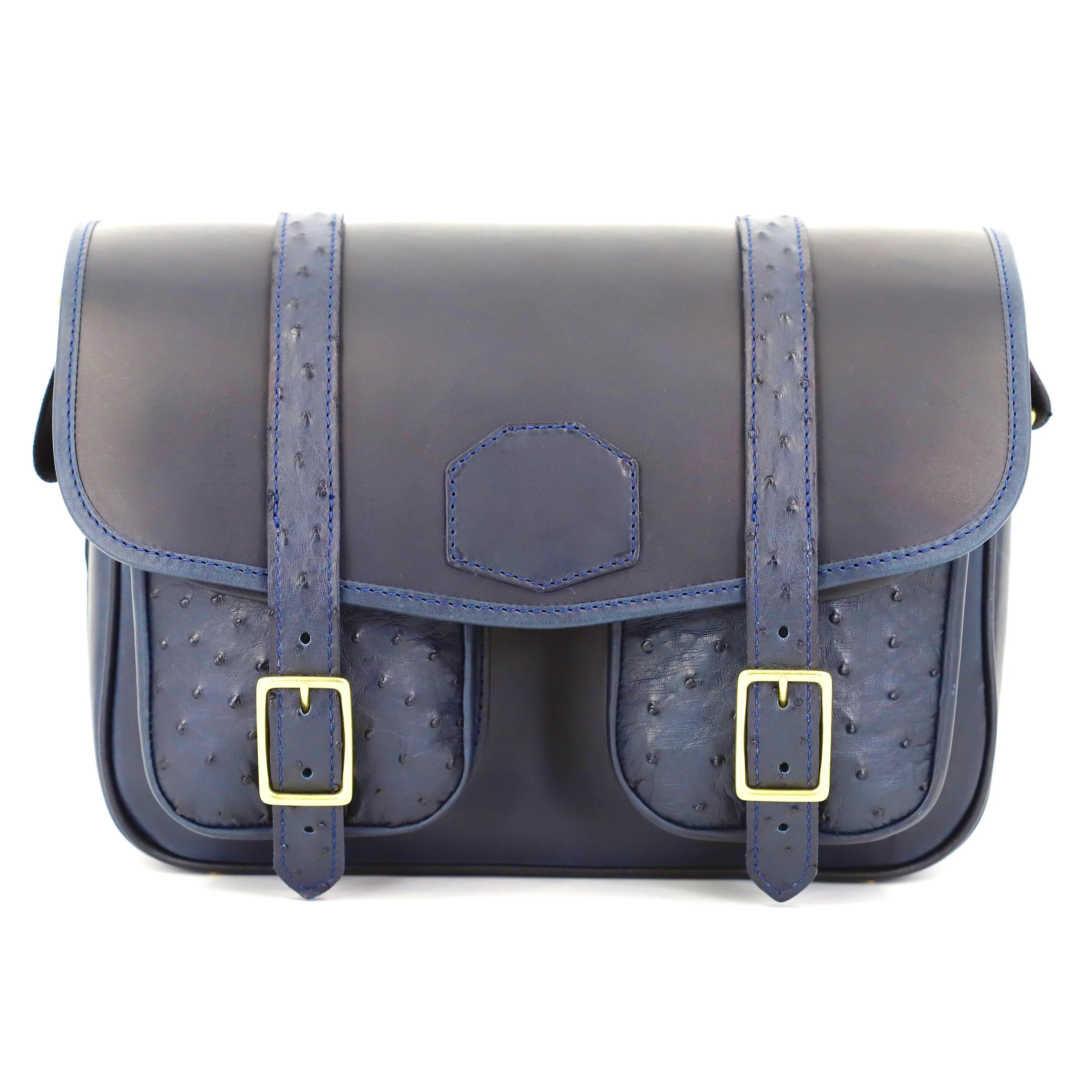 British Made Hera Blue & Ostrich - Shooting Cartridge Bag main image