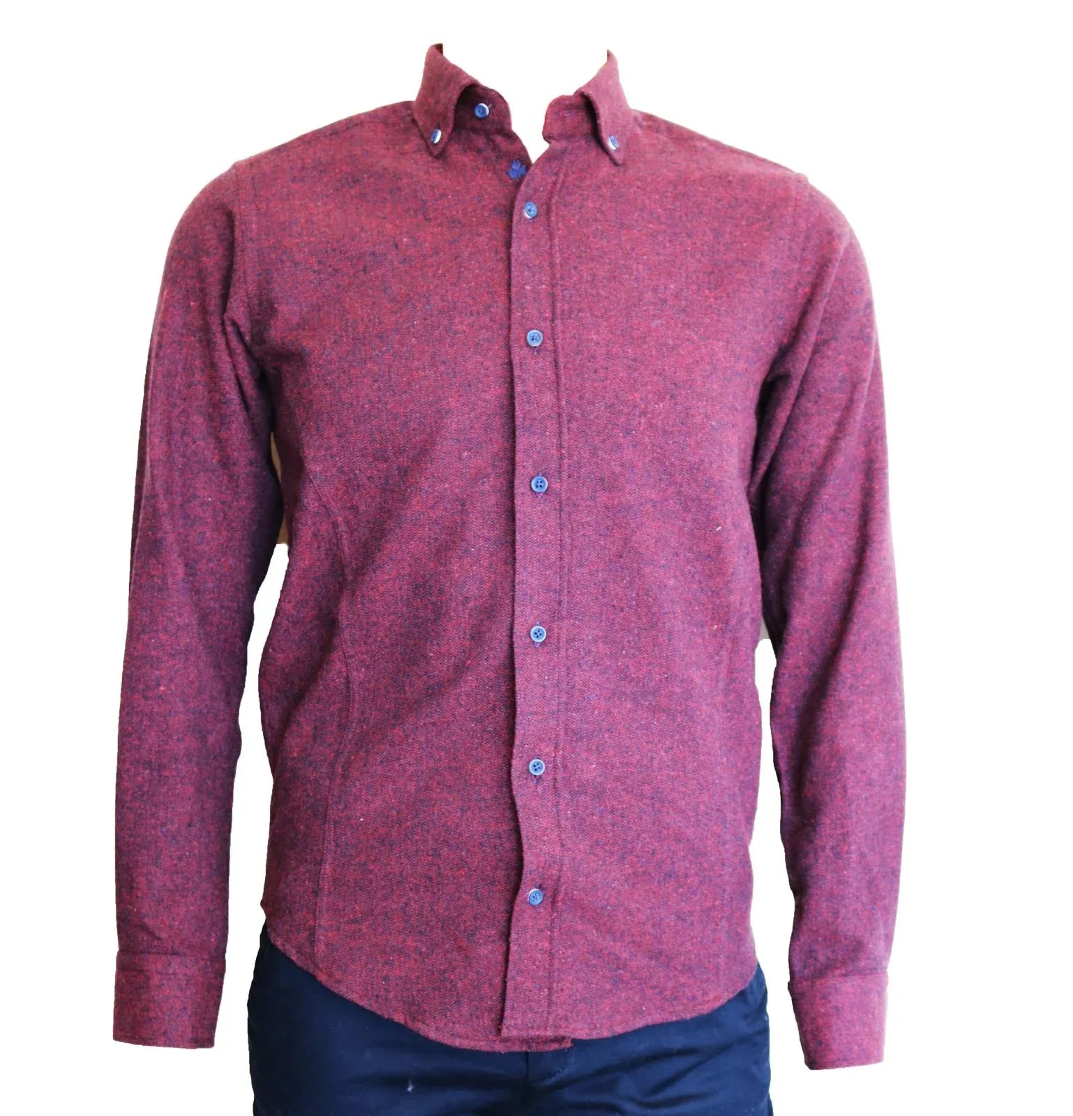 Maple Shirt Burgundy - Classic Shooting Clothing front view in full