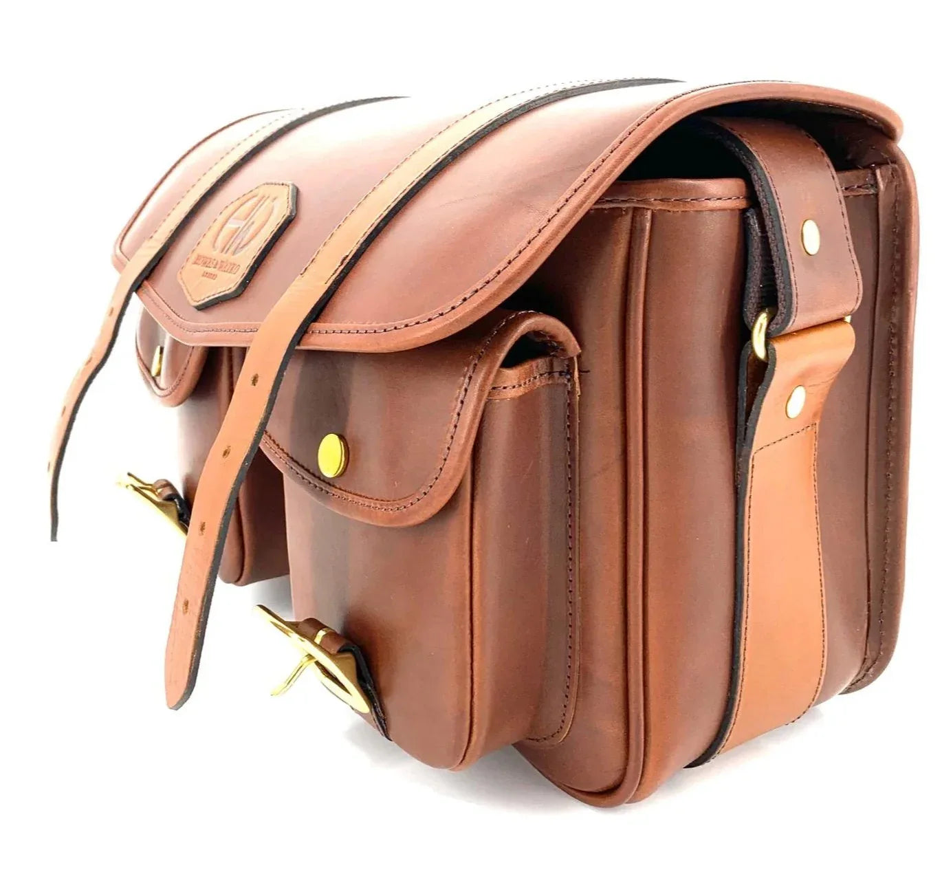 British-Made Hera Papaya Shooting Cartridge Bag side view