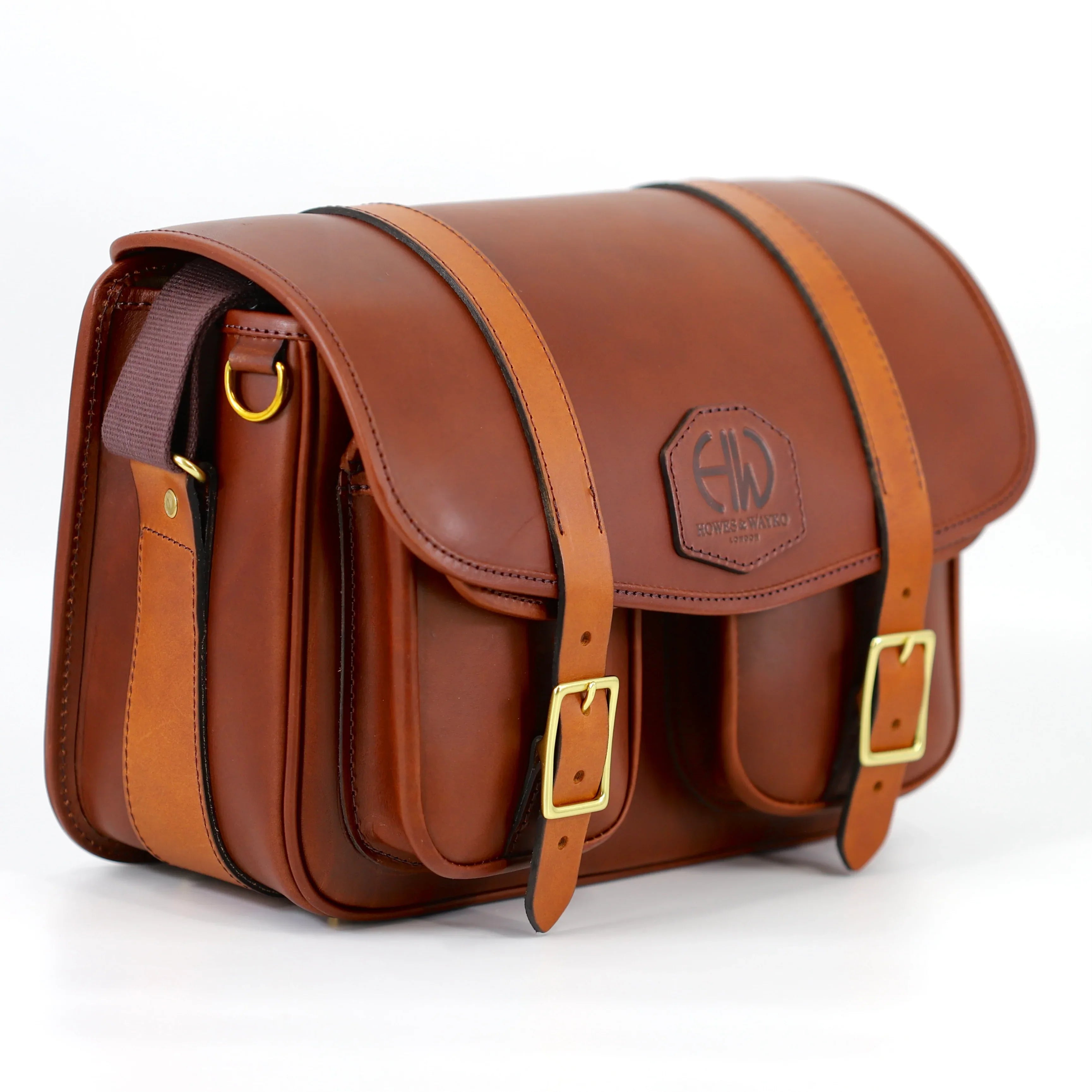 British-Made Hera Papaya Shooting Cartridge Bag front side view