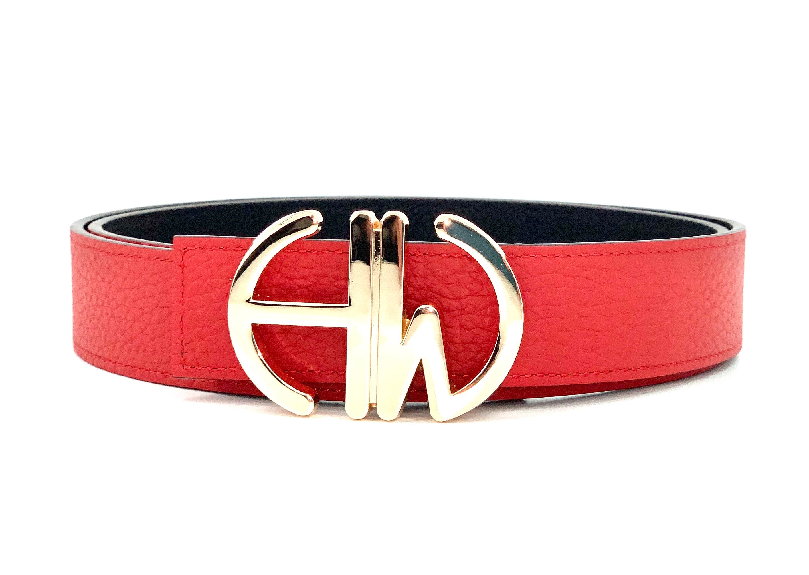 belt shooting accessories for howes and wayko double sided fashion belt with large belt buckle with H&W on it