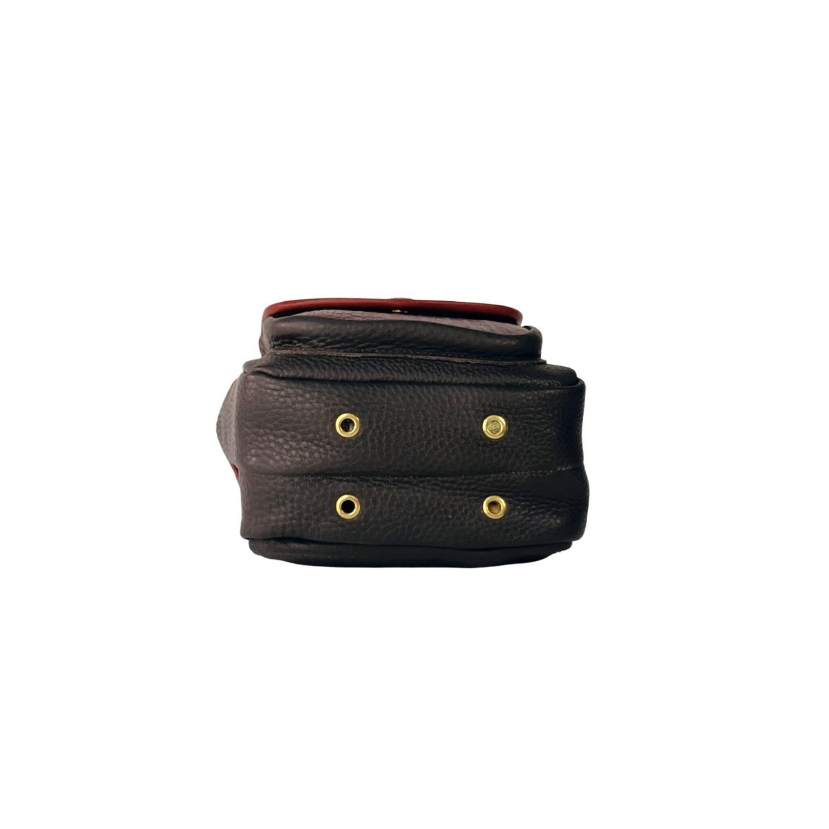 HELLA LEATHER POUCH CHESTNUT AND BURGUNDY CROC EFFECT