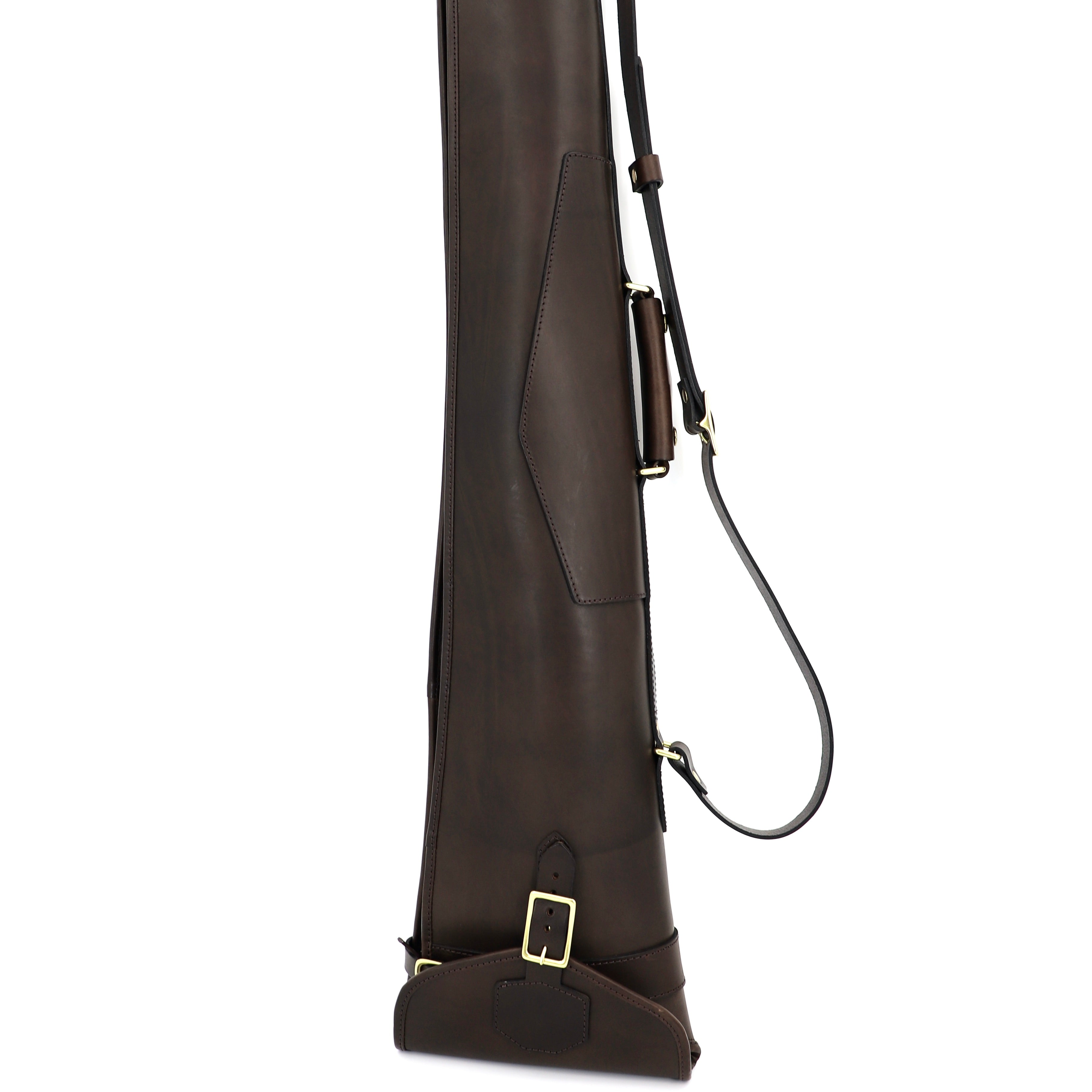 chocolate brown vegetable-tanned leather gunslip