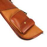 Leto-Tan Gun Slip - Fleece Lined Leather Gun Protector close up of pouch attached to top of gun slip