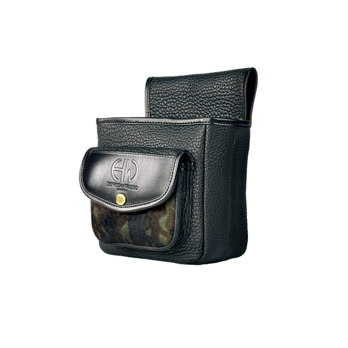 Black leather pouch with a Howes and Wayko brand logo on a white background