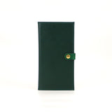 EOS-GREEN CERTIFICATE HOLDER WITH GREY OSTRICH CLASP
