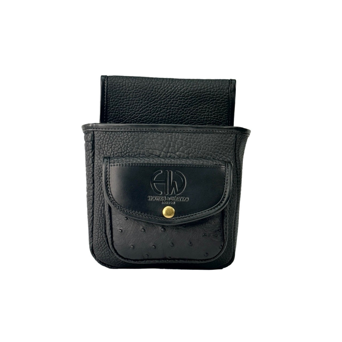 HELLA LEATHER CARTRIDGE POUCH BLACK OSTRICH POCKET