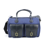 Erin-Sapphire - Leather Range Bag side view with matching style pockets