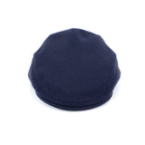 LUNA-NAVY WOOL FLAT CAP