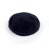 LUNA-NAVY WOOL FLAT CAP