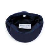 LUNA-NAVY WOOL FLAT CAP