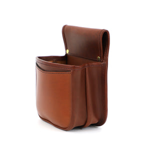 papaya leather cartridge pouch open flap side view