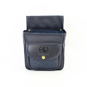 Hella Blue Ostrich Pouch - Stylish Cartridge Carrier front view