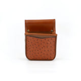 Enyo Ostrich Pouch - Shotgun Cartridge Pouch tan ostrich front view