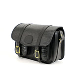 a cartridge shooting bag hera kroko collection side view black cartridge bag with white background 