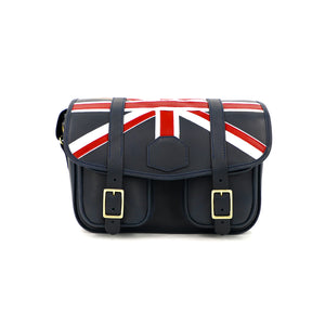 shooting cartridge bag front facing view, bag has union jack flag on flap