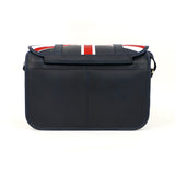 shooting cartridge bag rear facing view, bag has union jack flag on flap