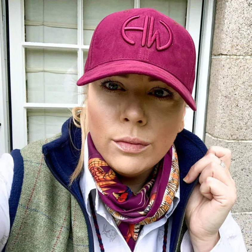 Woman wearing a Iris  Baseball Cap - Shooting Baseball Caps adorned on a woman