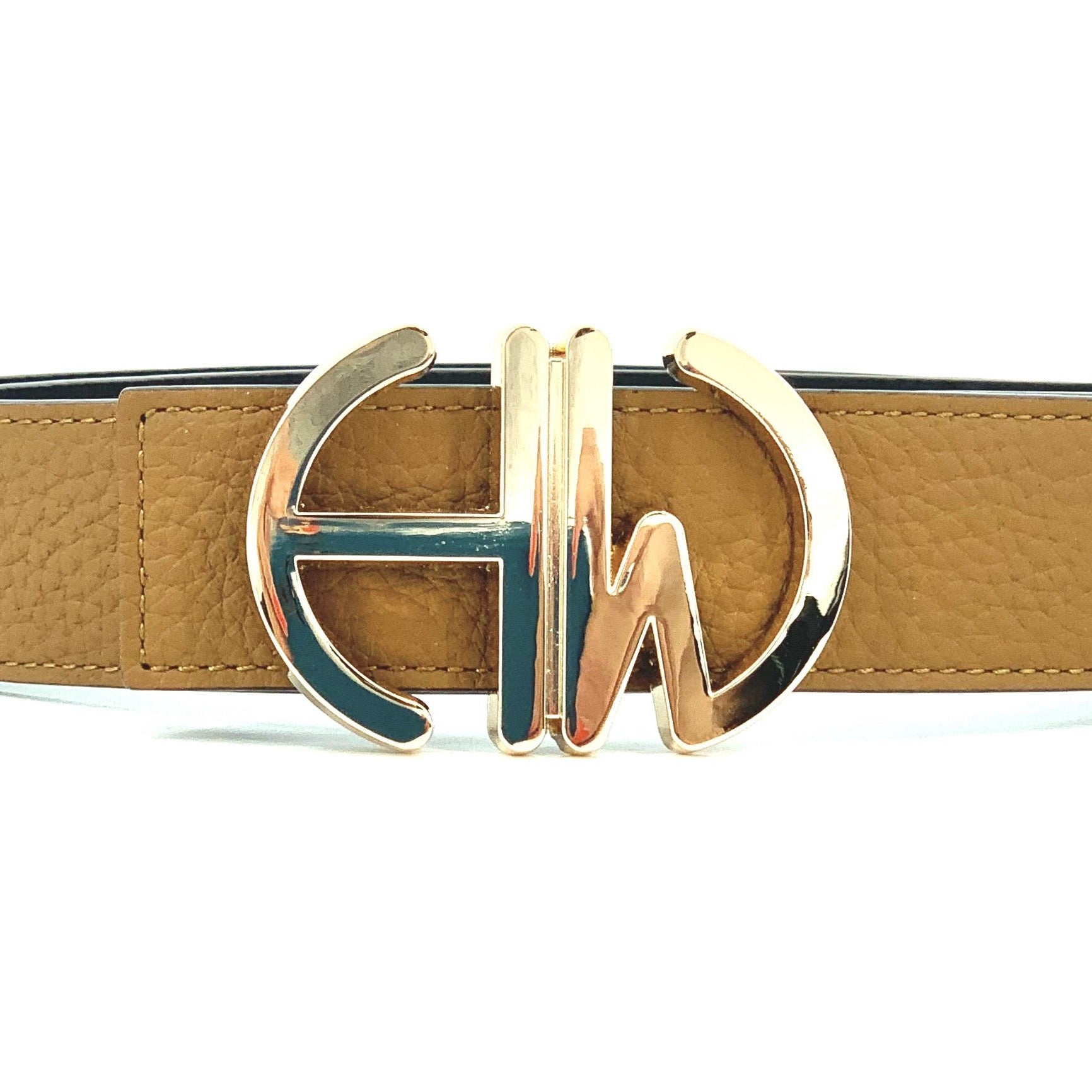 Diana Tan - Women's Reversible Belt close up of doublesided belt buckle