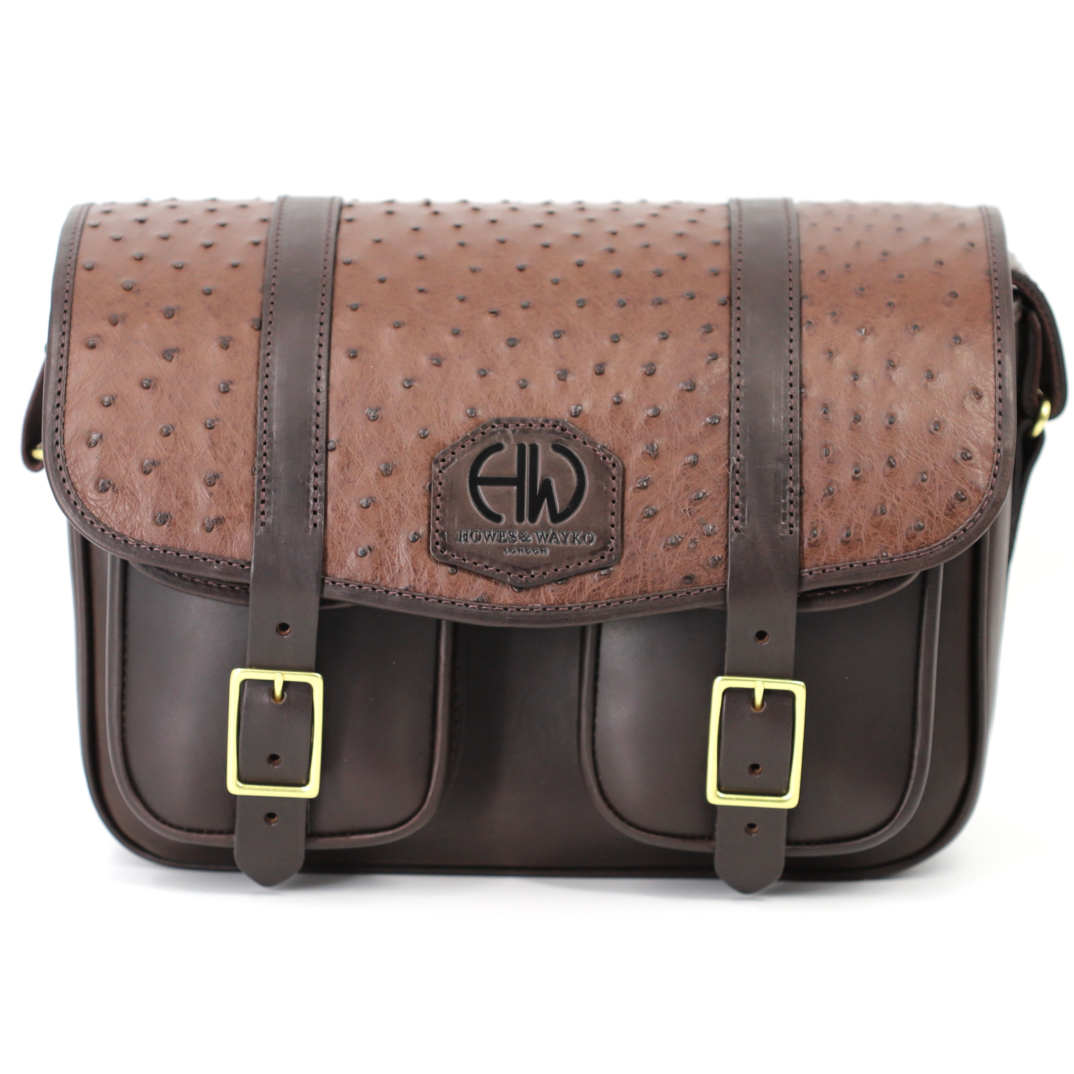 Hera-Madison Brown Ostrich - Shooting Cartridge Bag main image